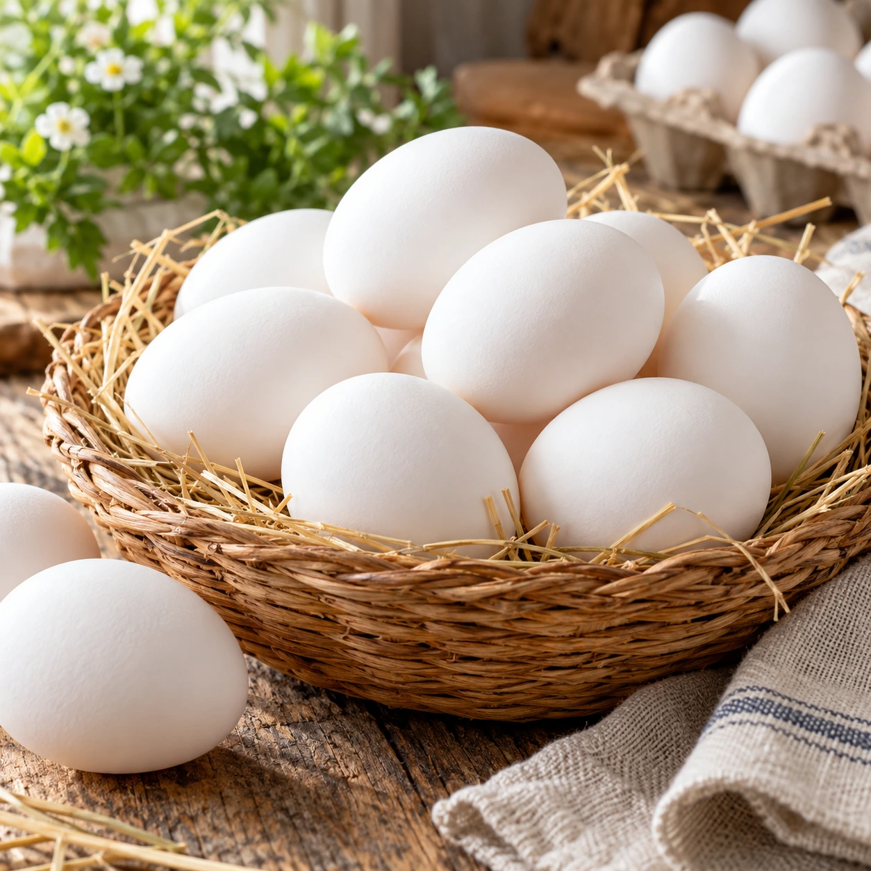 Farm Fresh White Eggs