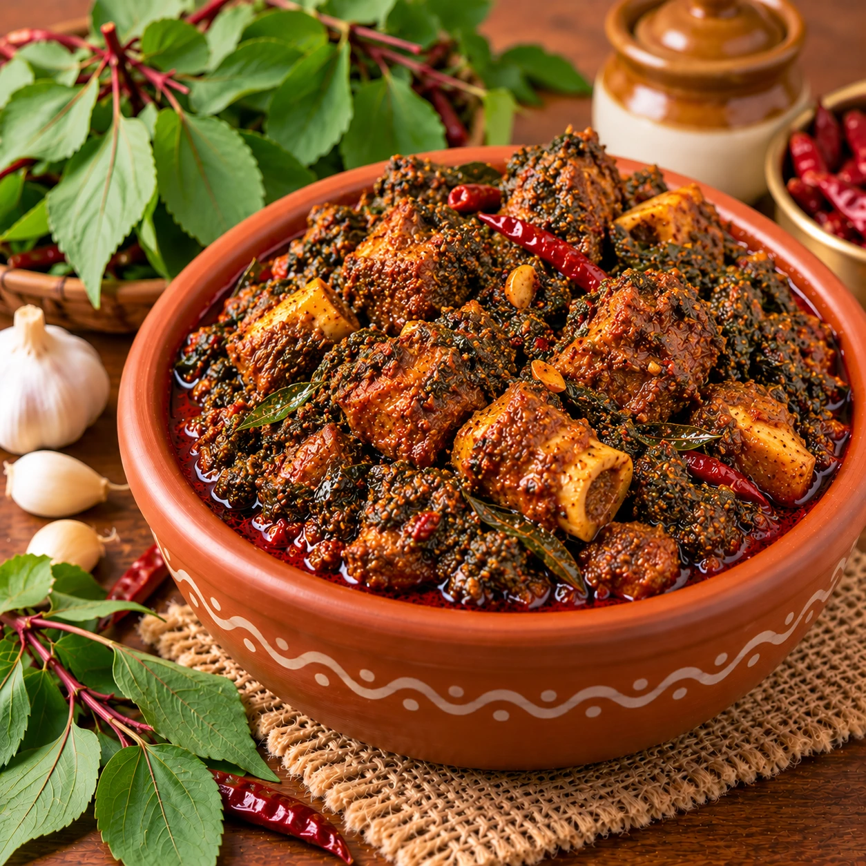 Gongura mutton pickle