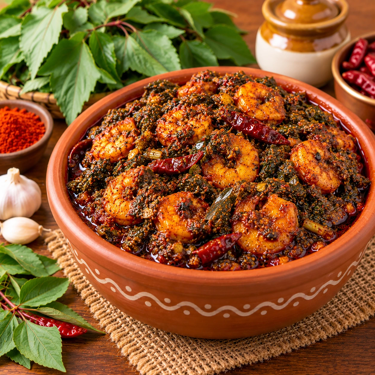 Gongura Prawns pickle