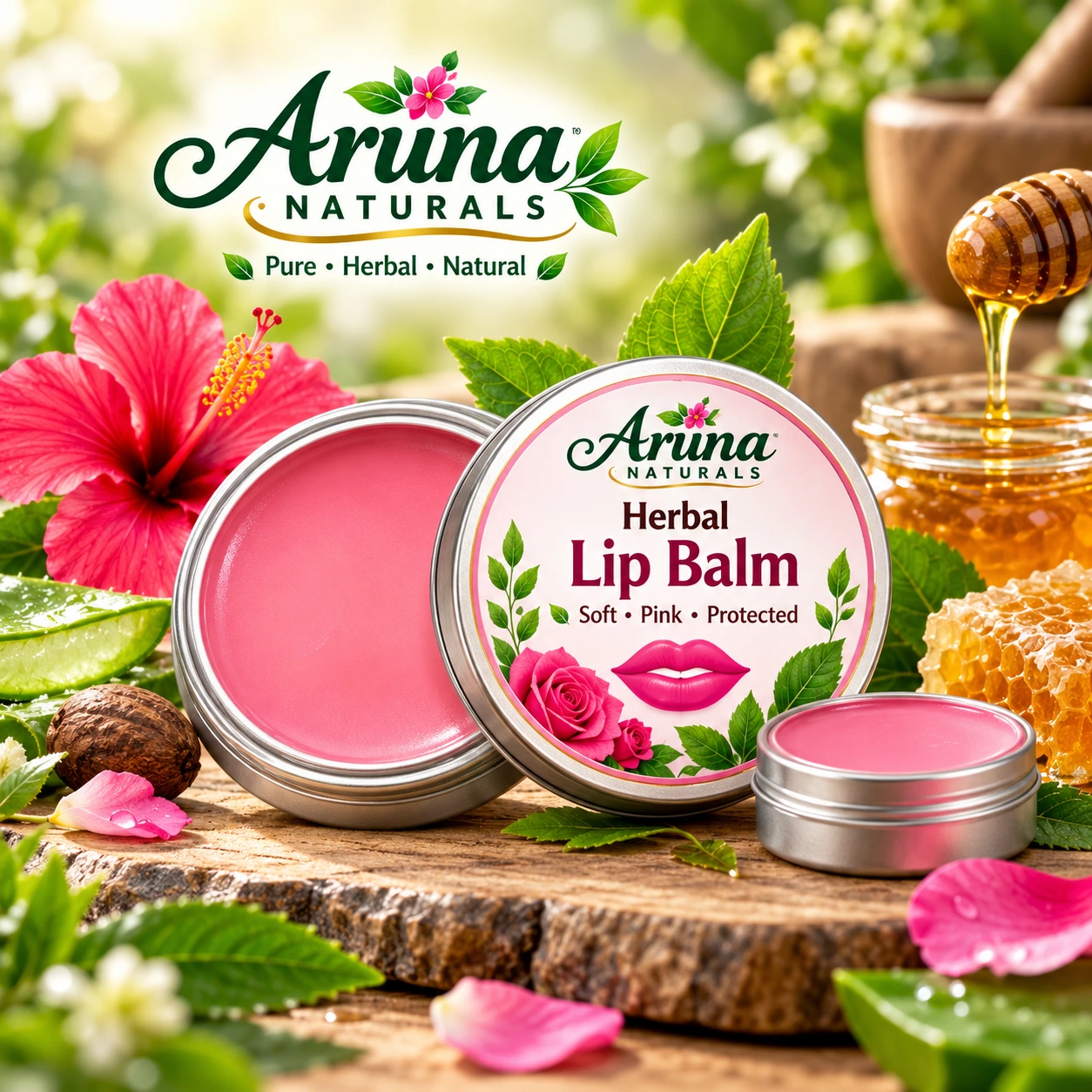 Aruna Naturals Herbal Lip Balm – Soft Pink Lip Care