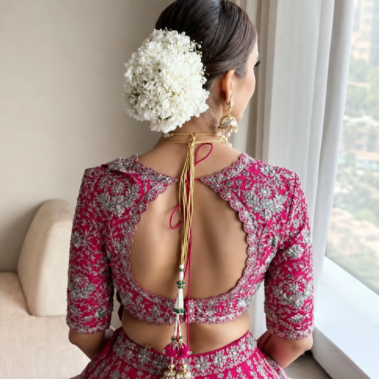 Bridal Embroidery Back Neck Blouse