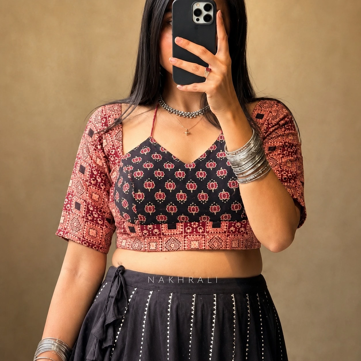 Ajrakh Print Designer Blouse