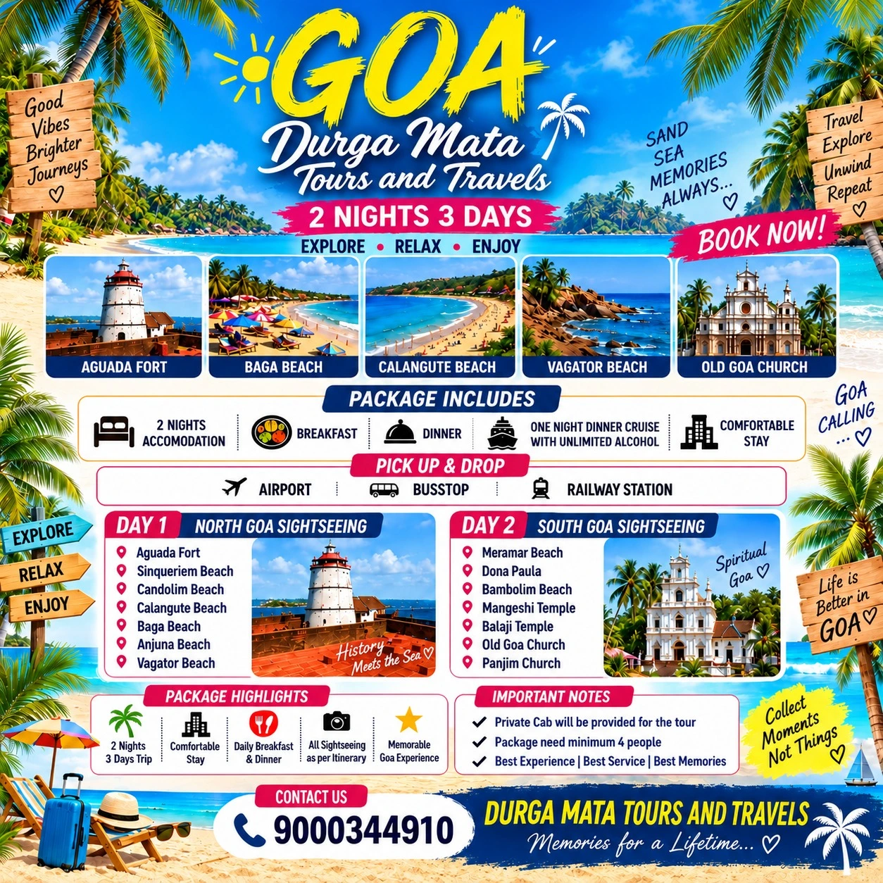 Goa 2 Nights 3 Days Tour Package