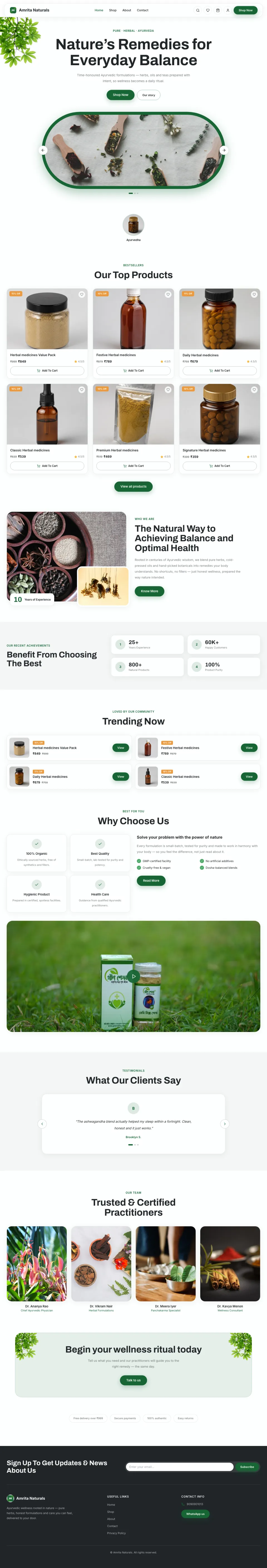 Ayurveda · Amrita full website preview