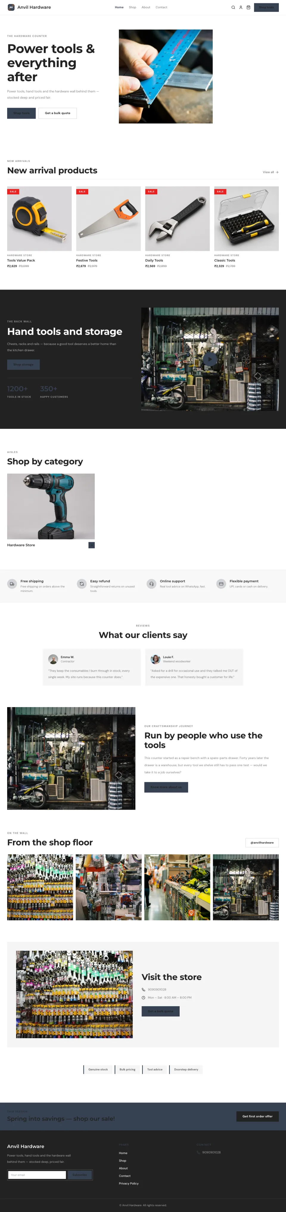 Hardware · Anvil full website preview