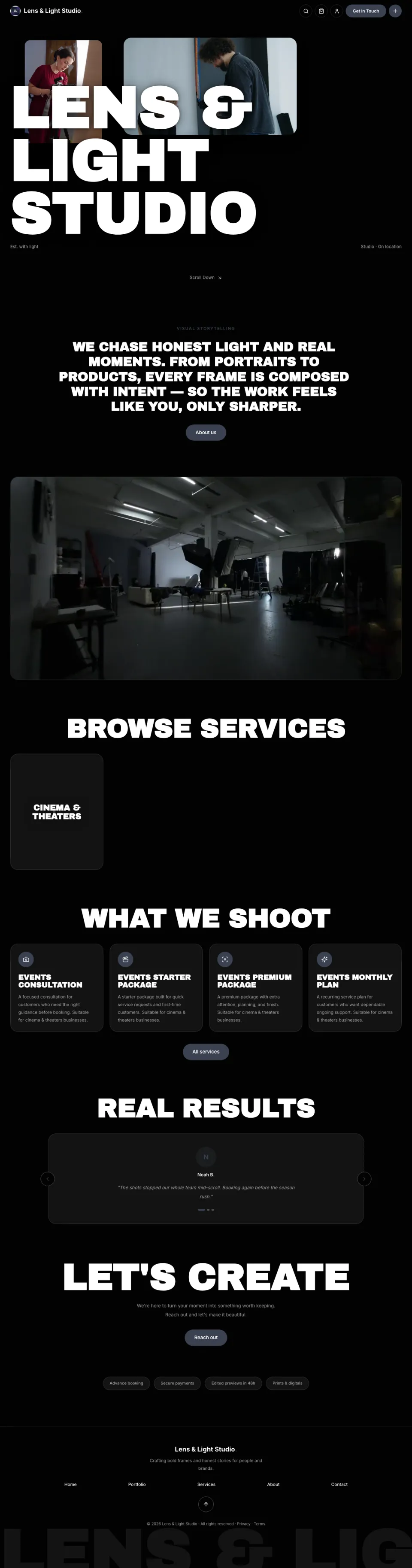 Photography · Aperture full website preview