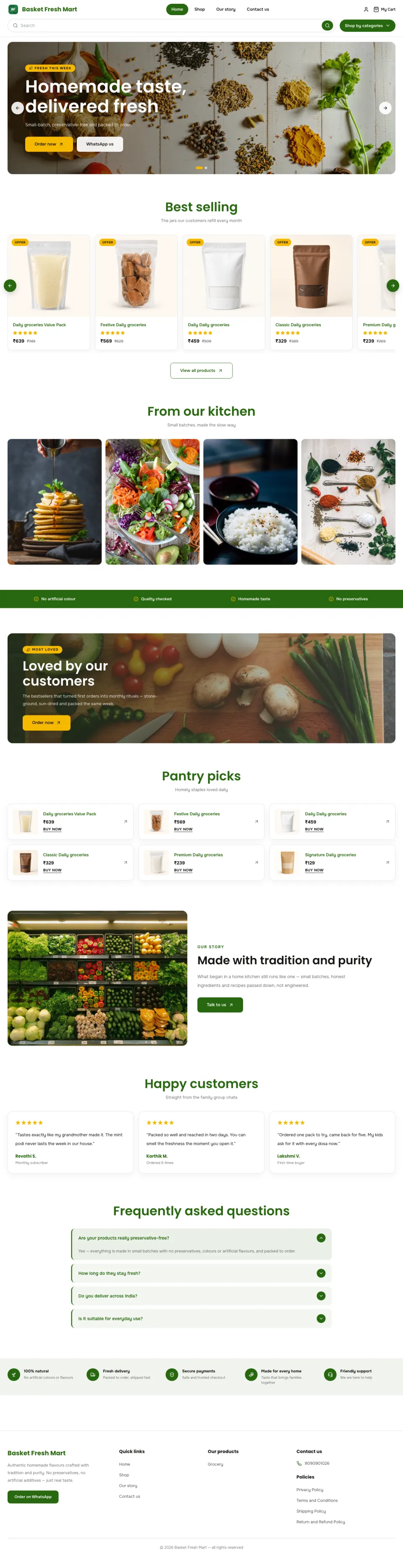 Organic · Bhoomi full website preview