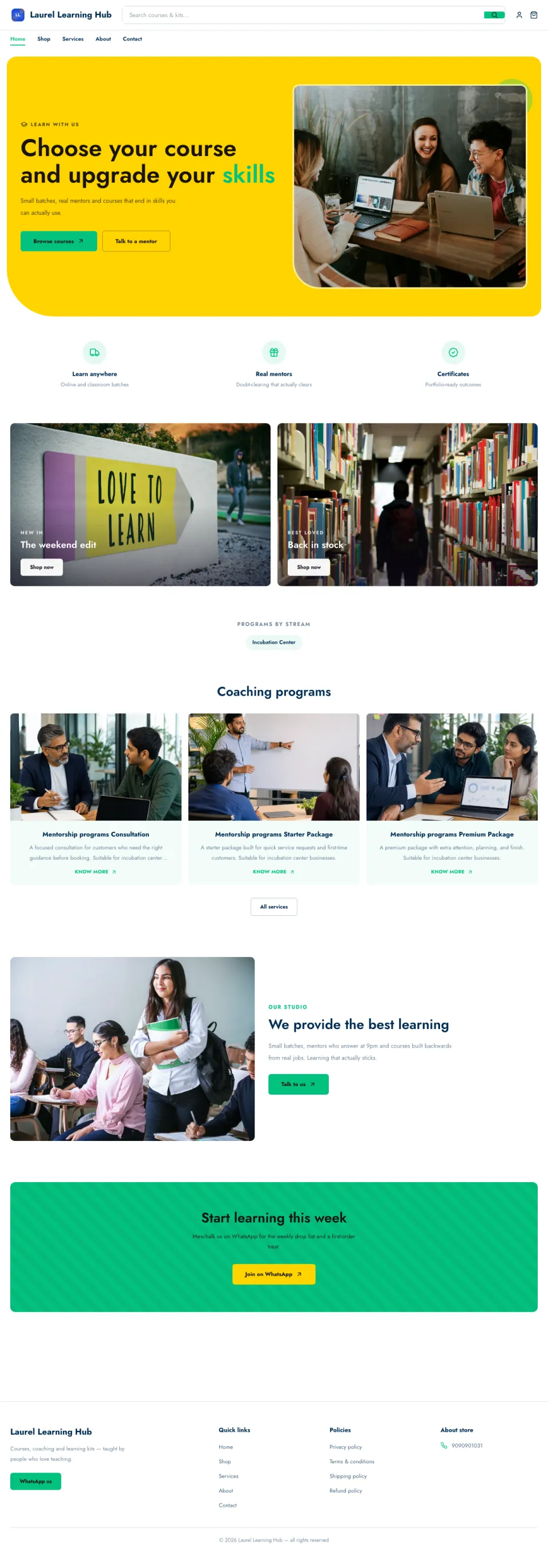 Education · Chalk full website preview