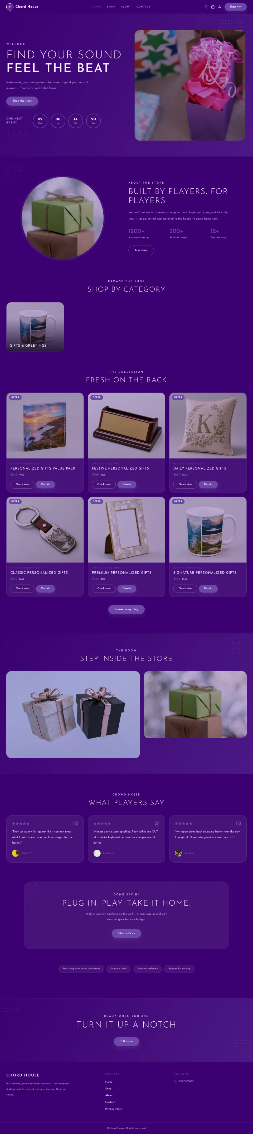 Music · Chord full website preview