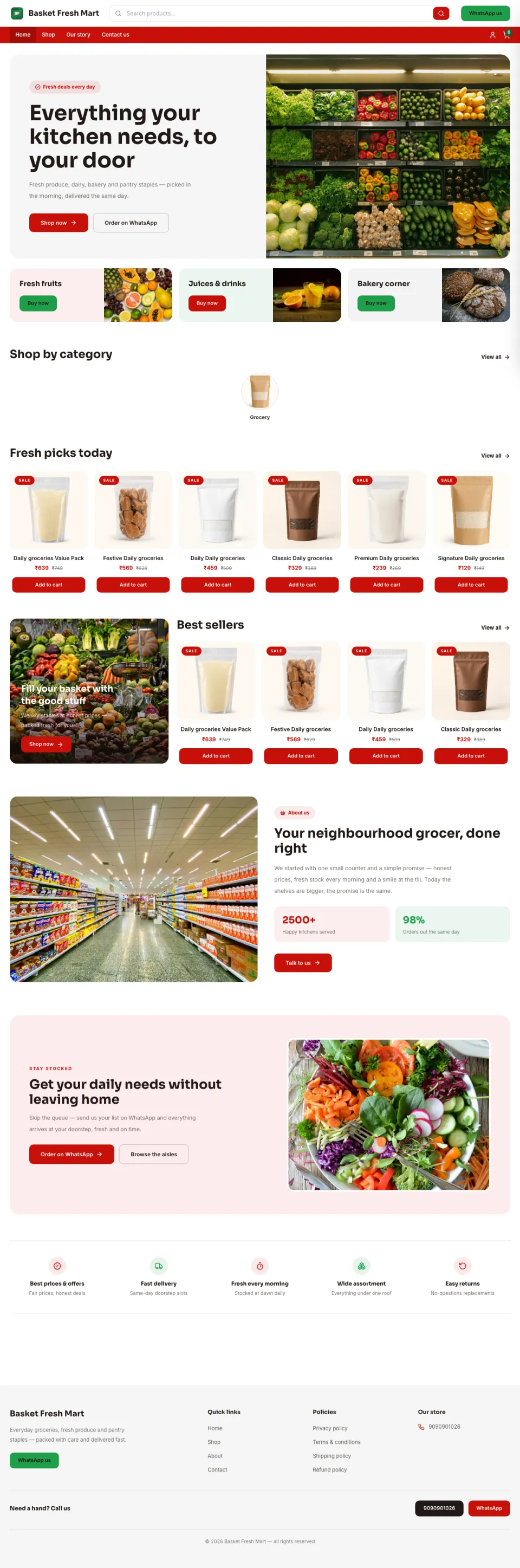 Grocery · Crate full website preview
