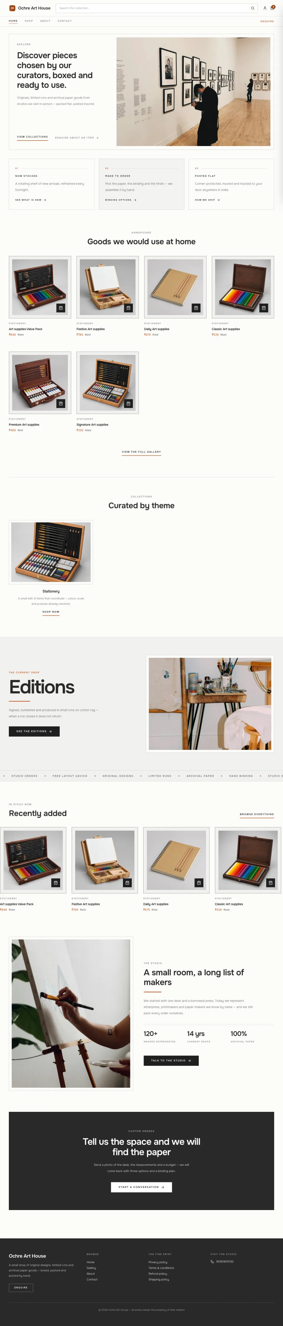 Art · Easel full website preview