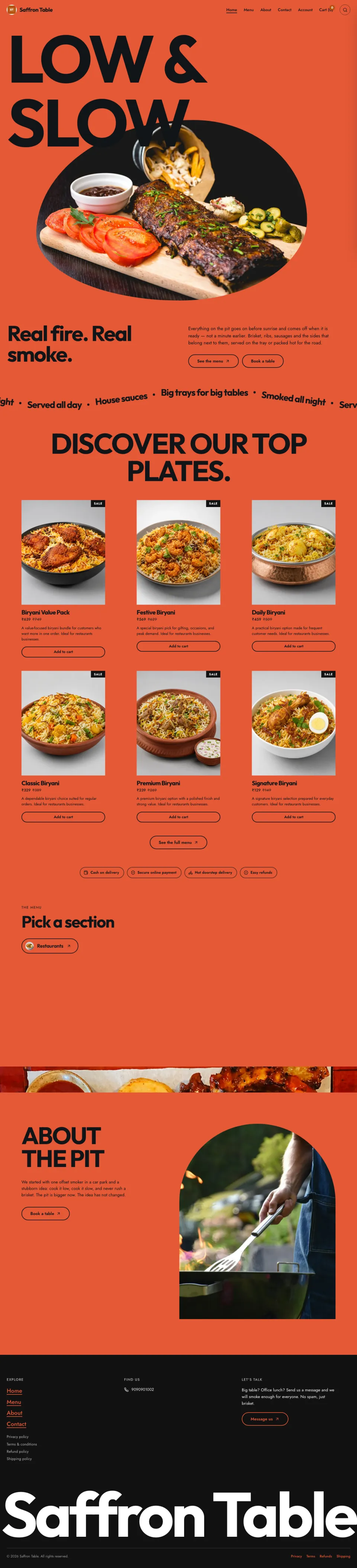 Restaurant · Ember full website preview