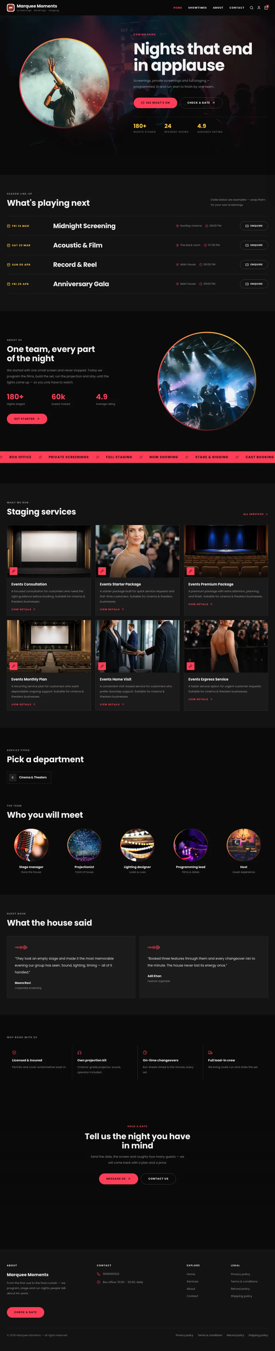Events · Encore full website preview