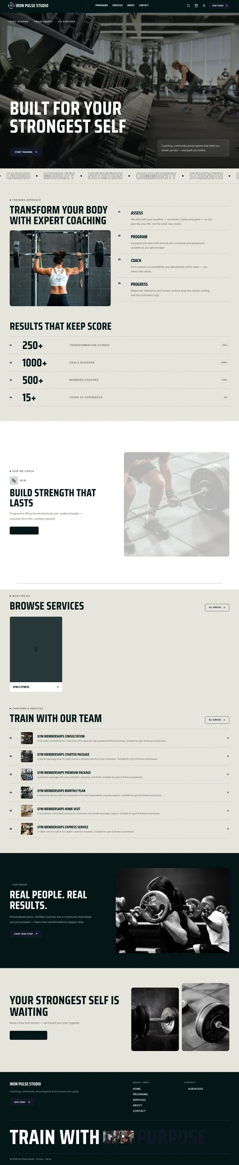 Gym · Forge full website preview