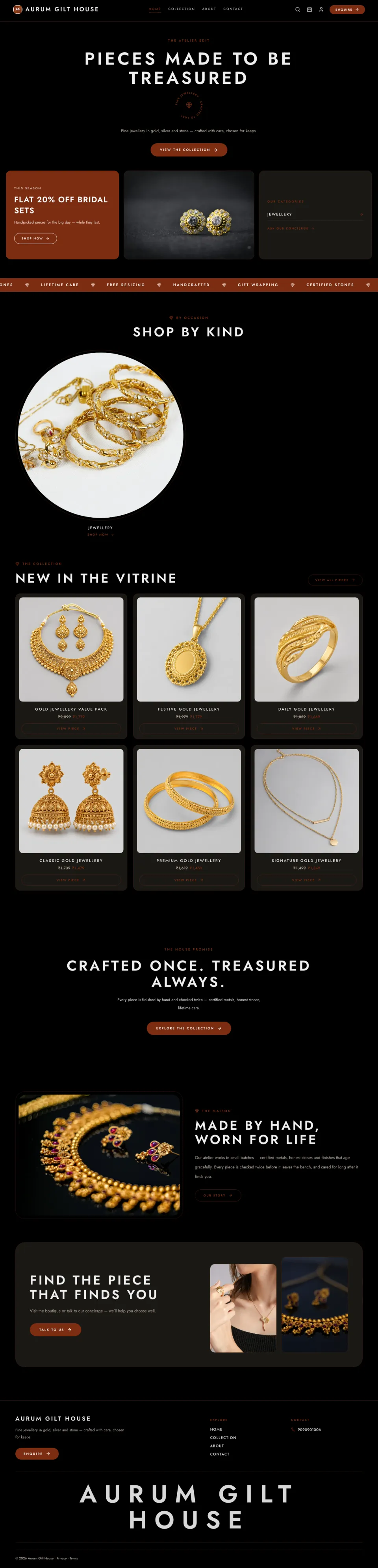 Jewellery · Gilt full website preview