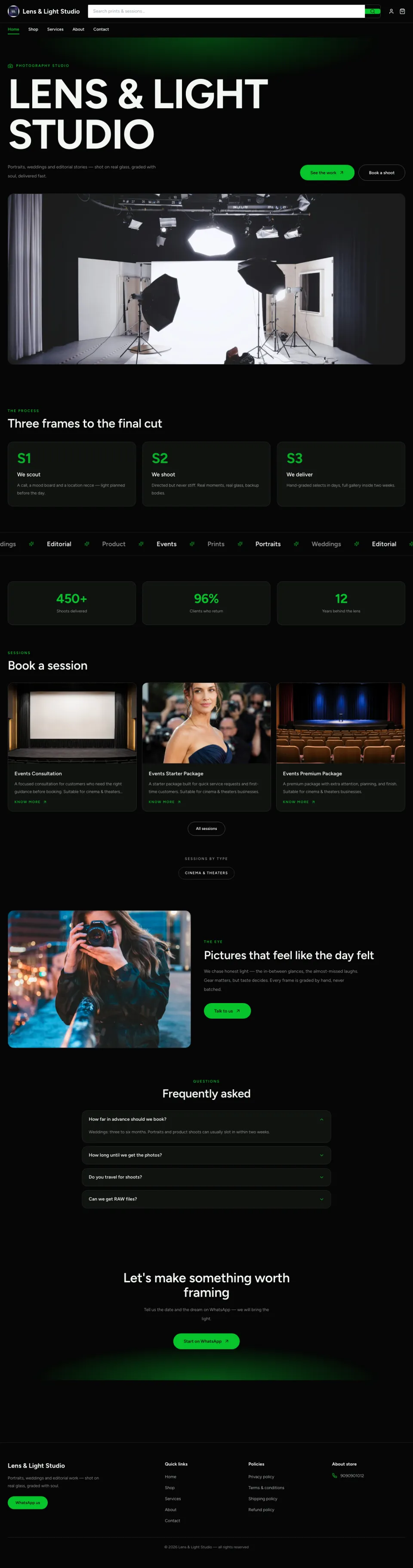 Photography · Grain full website preview