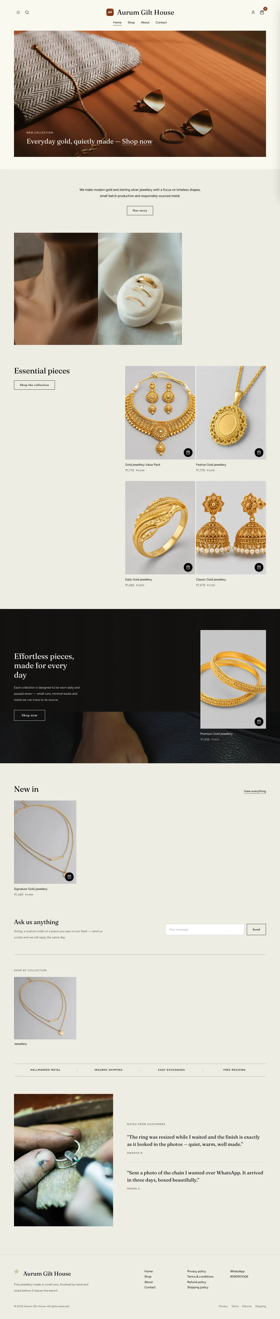 Jewellery · Halo full website preview