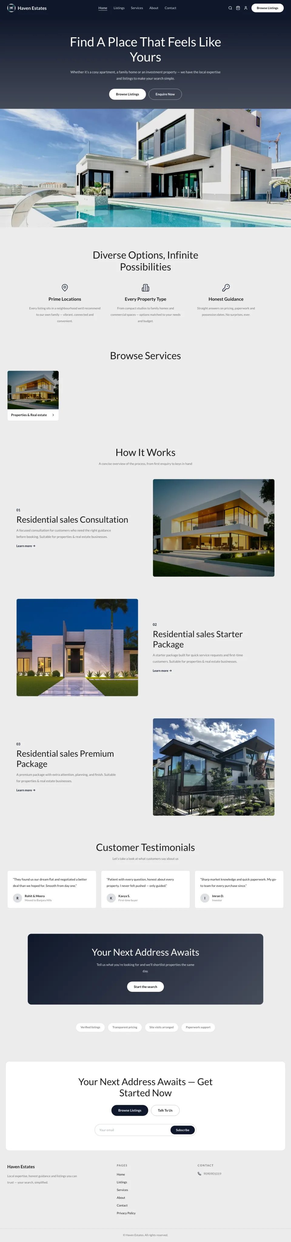 Realty · Haven full website preview