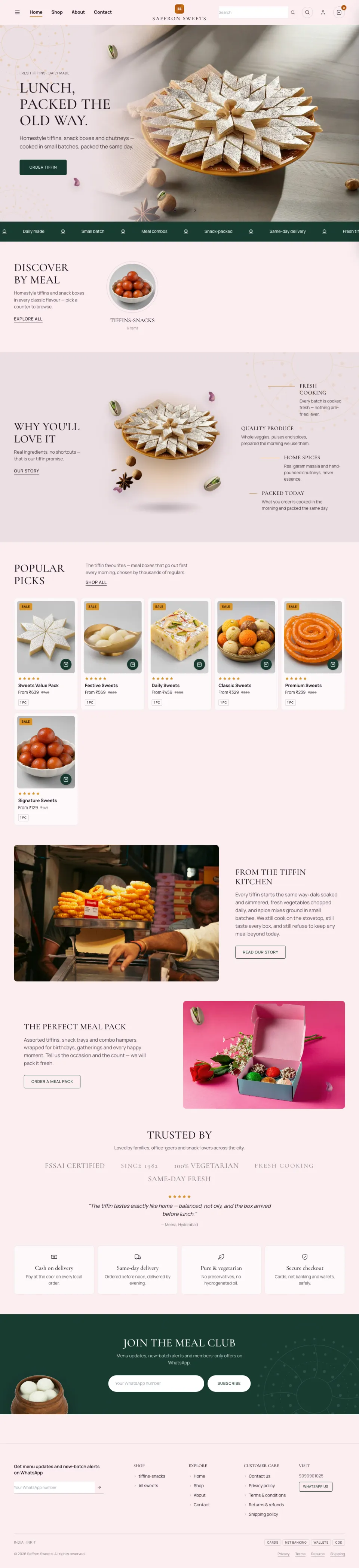 Sweets · Kesar full website preview