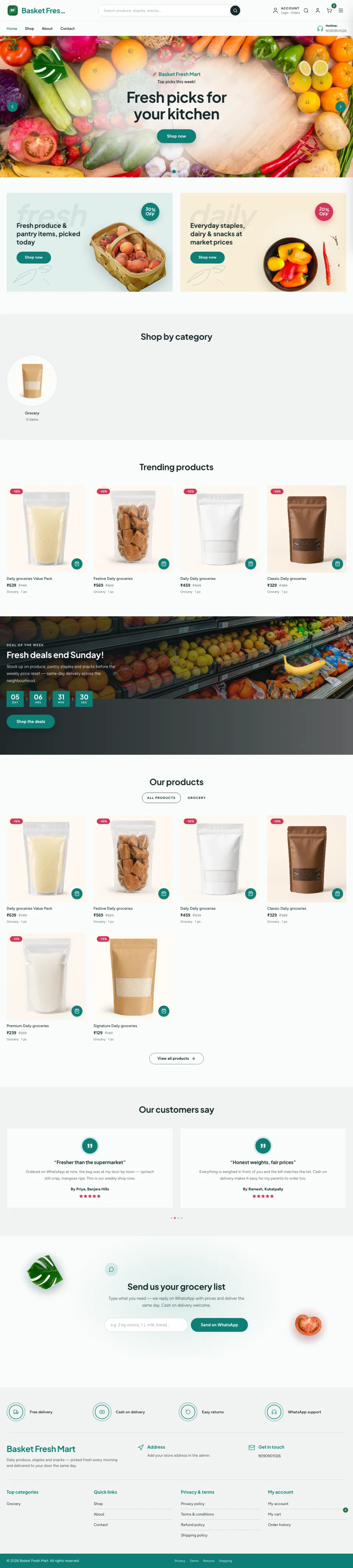 Grocery · Pantry full website preview