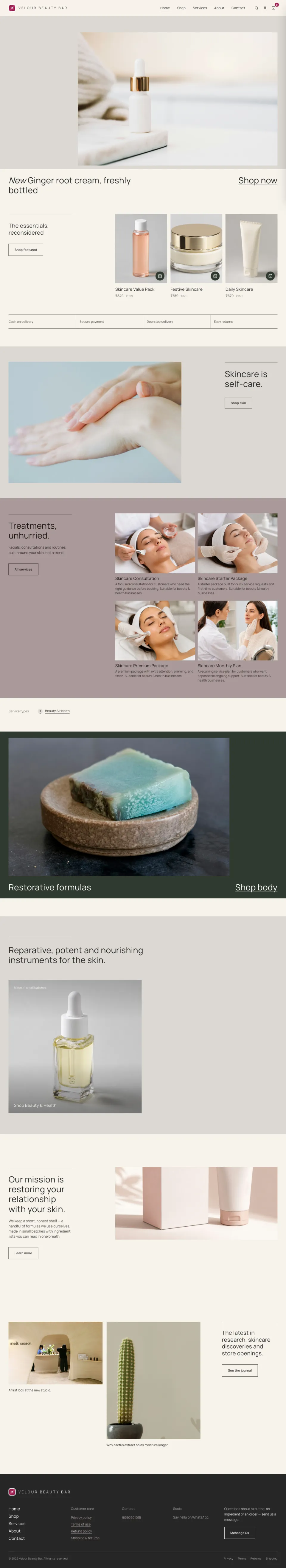 Cosmetics · Pearl full website preview
