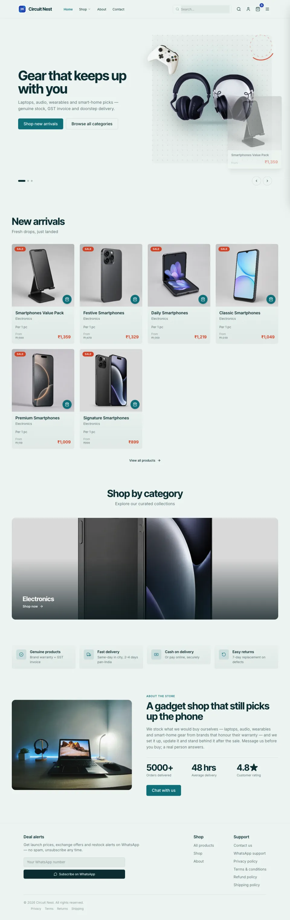 Electronics · Pixel full website preview