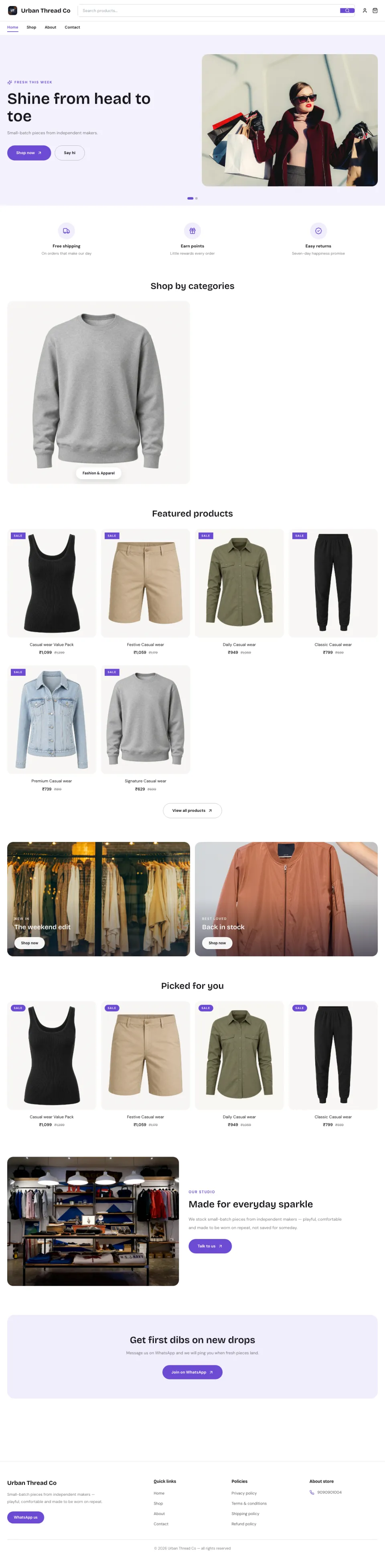 Fashion · Poppy full website preview