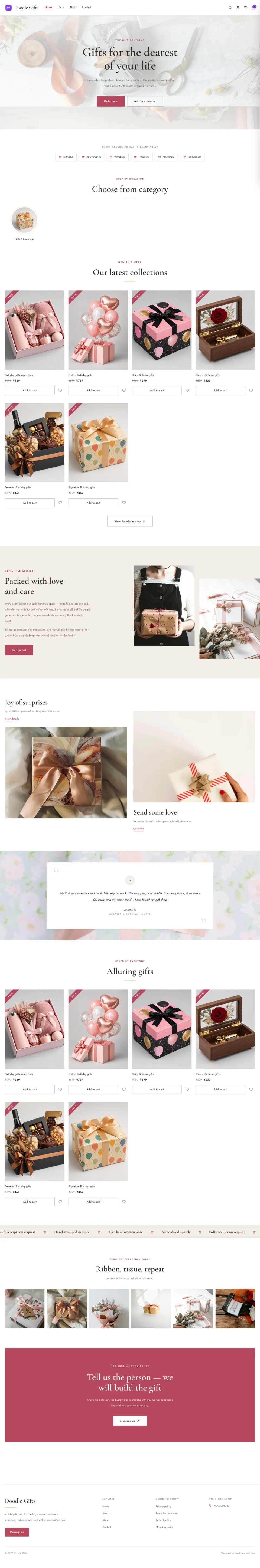Gifts · Ribbon full website preview