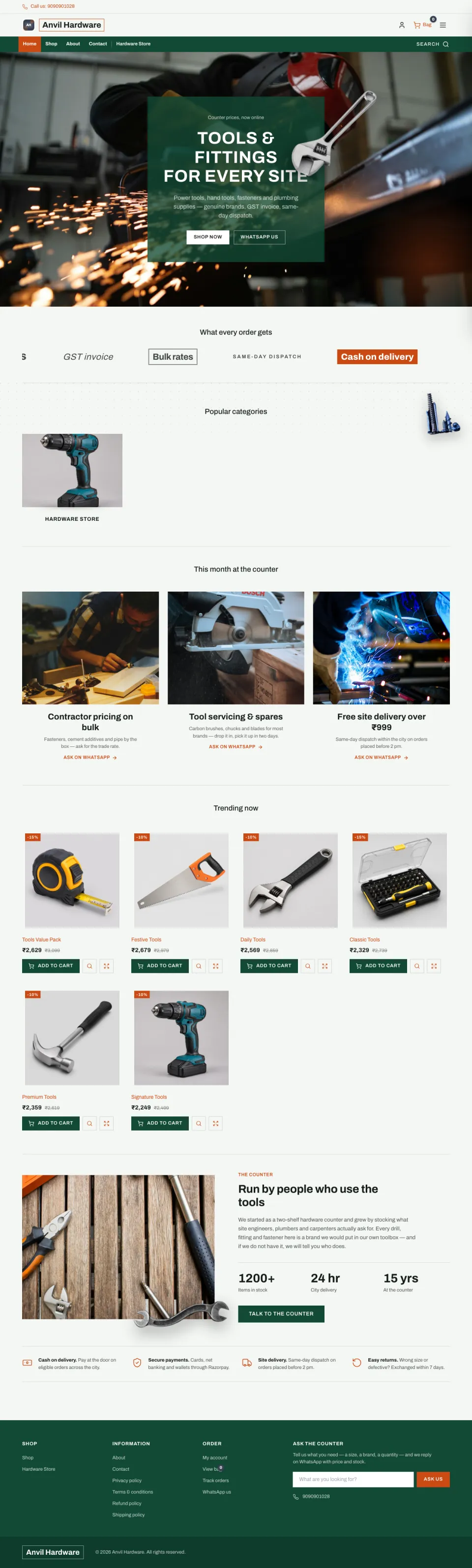 Hardware · Rivet full website preview