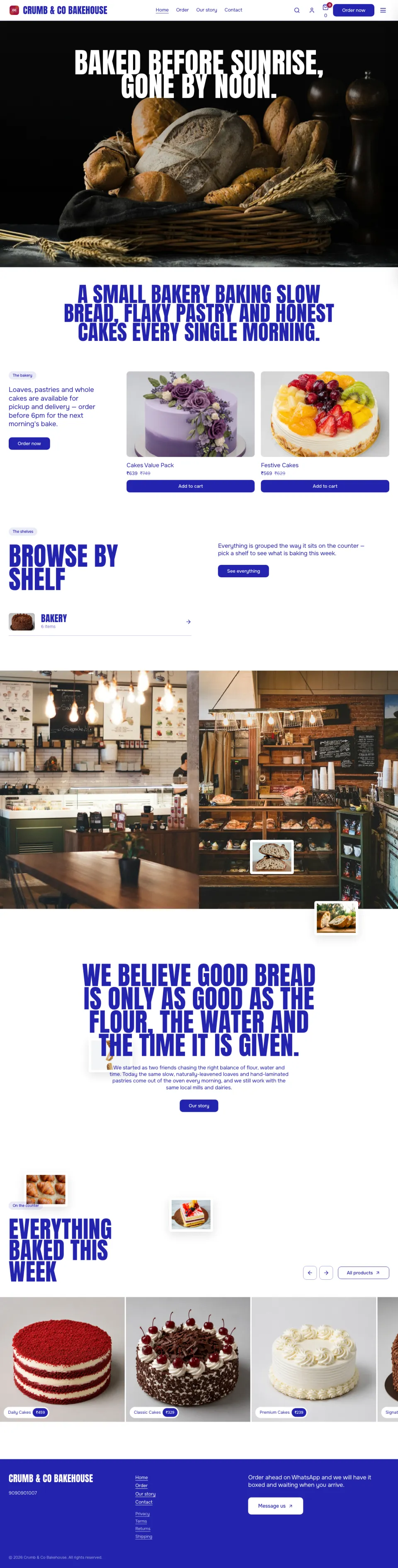 Bakery · Rye full website preview