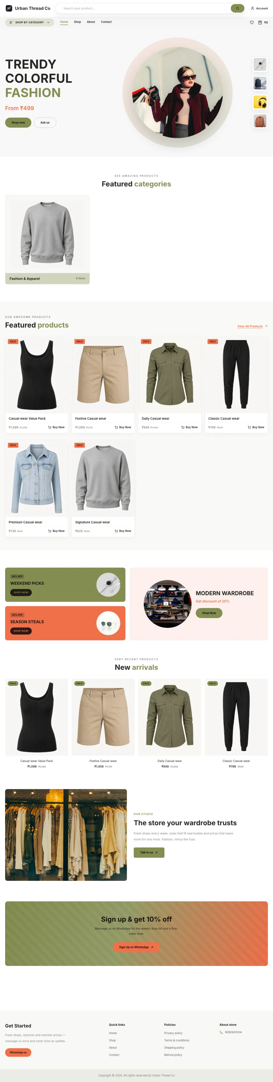 Fashion · Sage full website preview