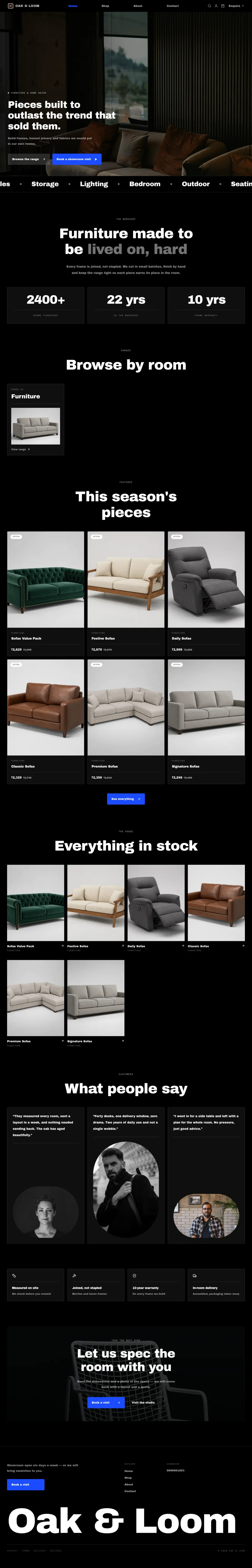 Furniture · Slate full website preview