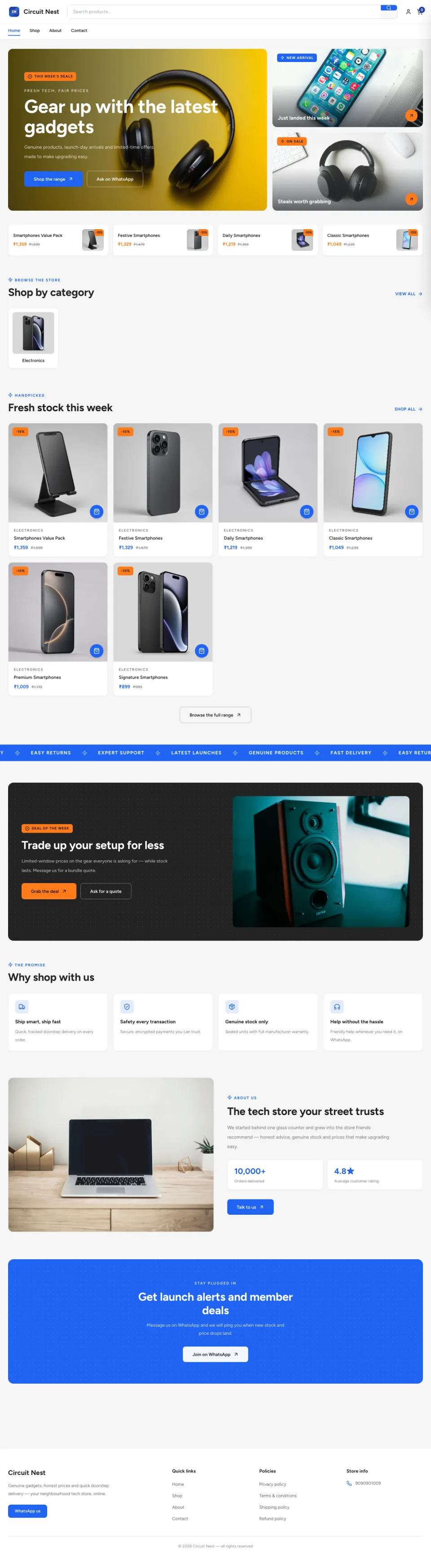 Electronics · Spark full website preview