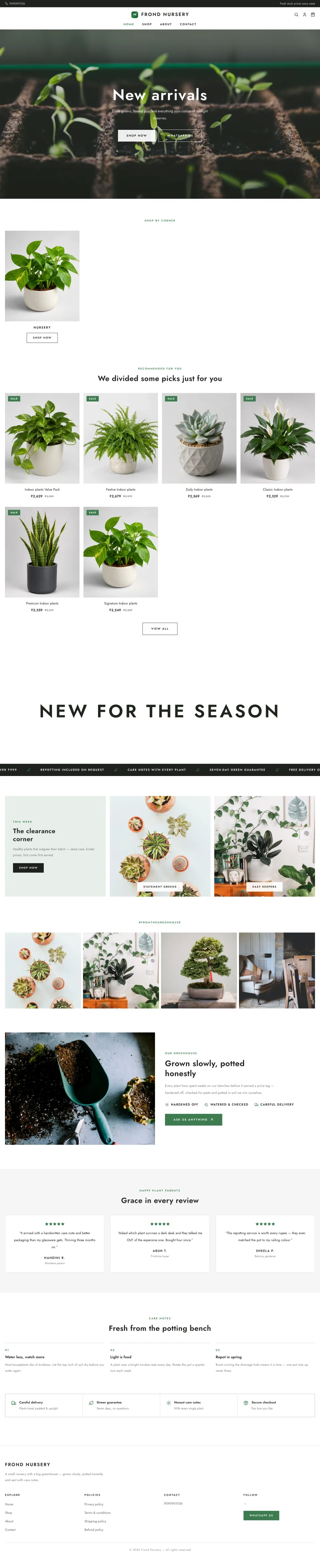 Nursery · Sprout full website preview