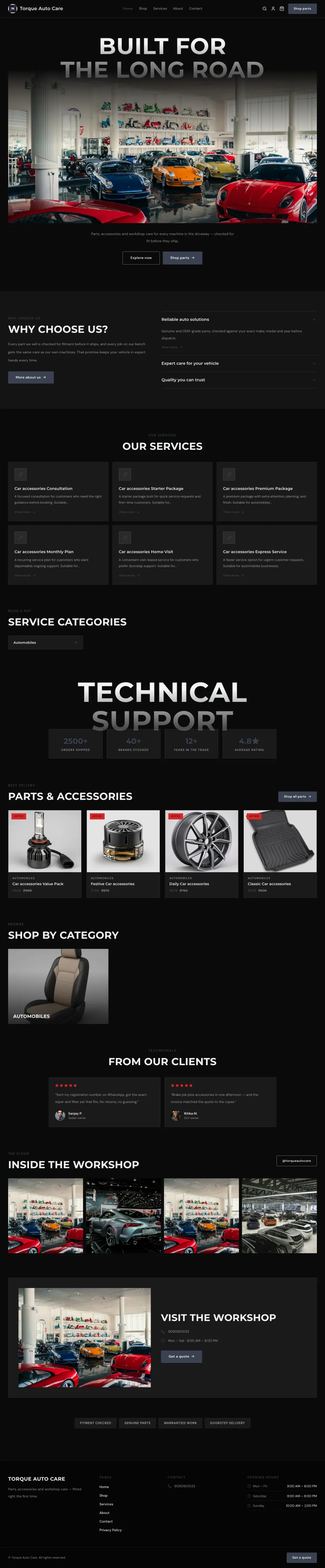 Auto · Torque full website preview