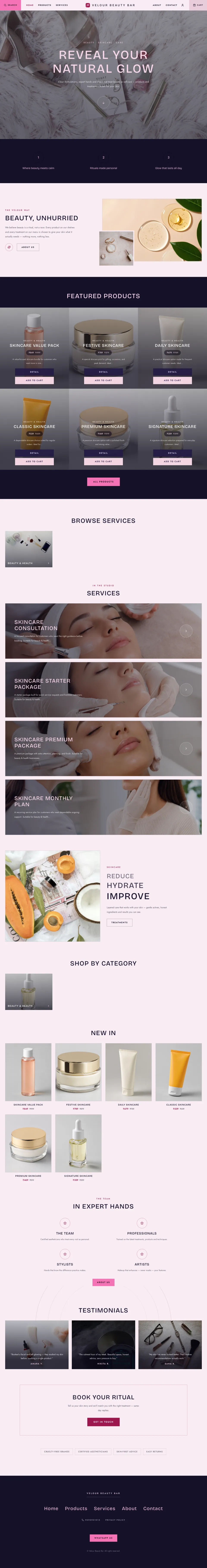 Beauty · Velour full website preview