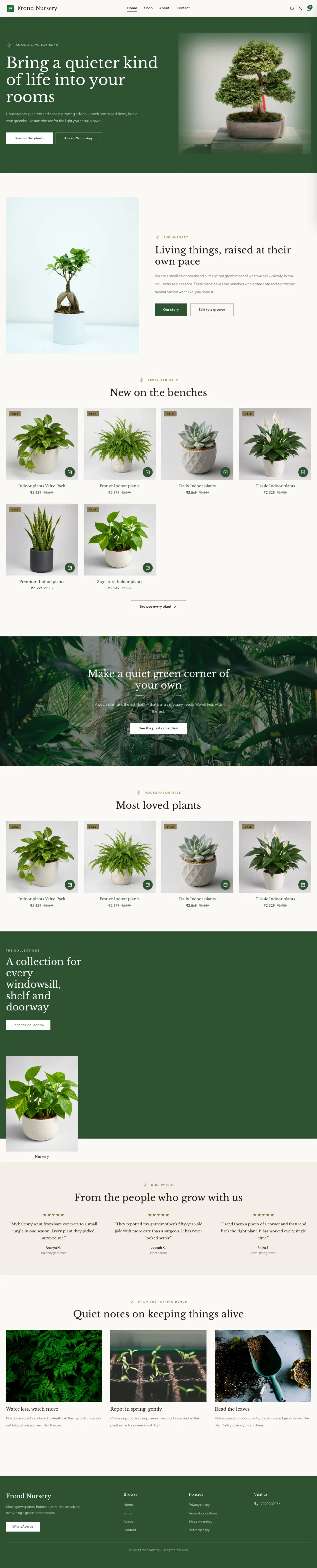 Nursery · Verdant full website preview