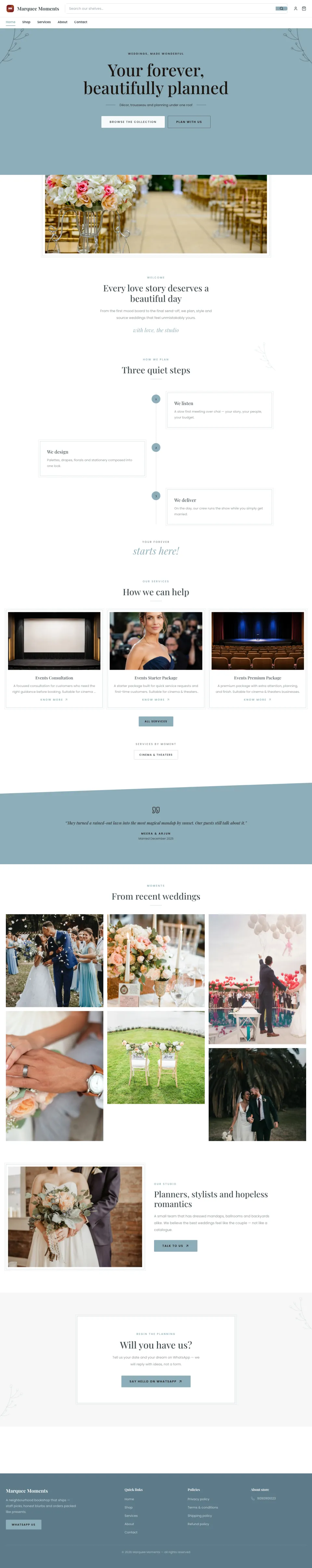 Wedding · Vow full website preview