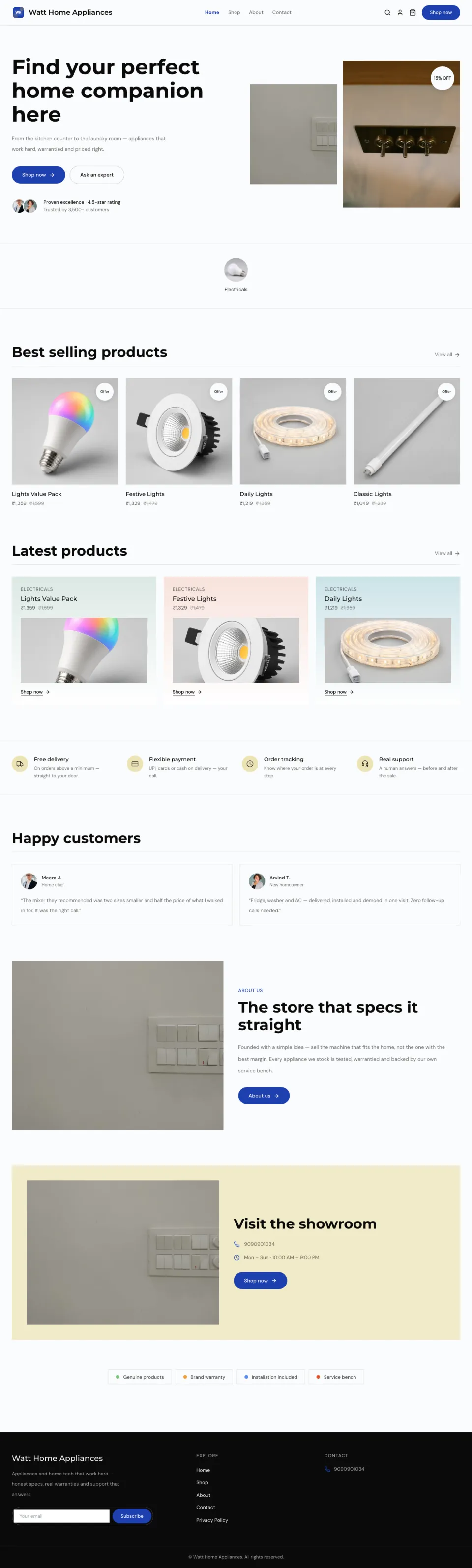 Appliances · Watt full website preview