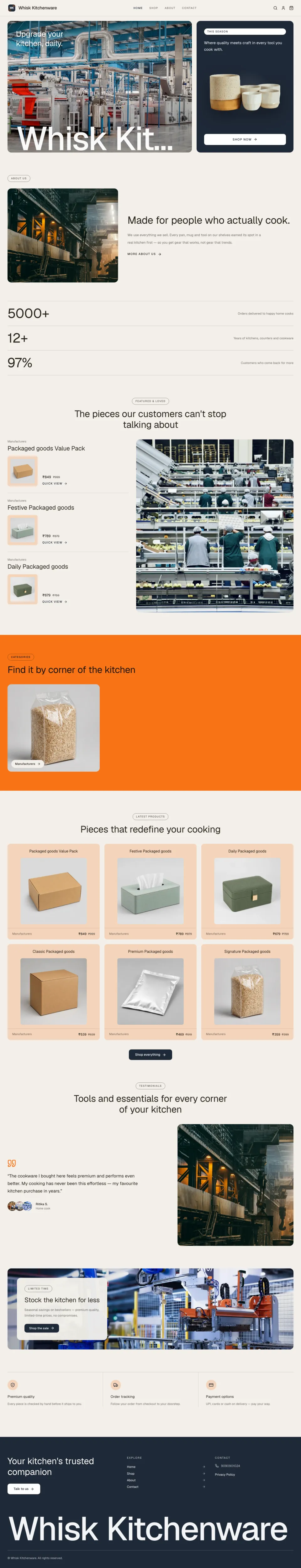 Kitchenware · Whisk full website preview