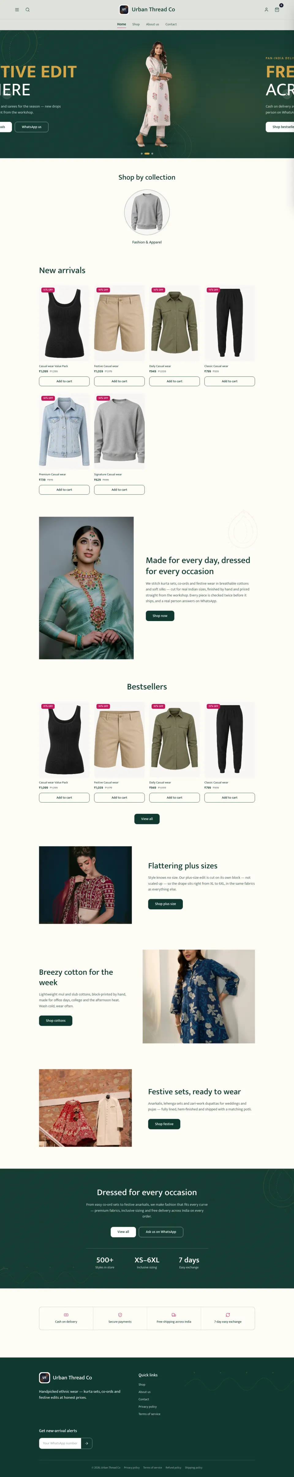 Fashion · Zari full website preview