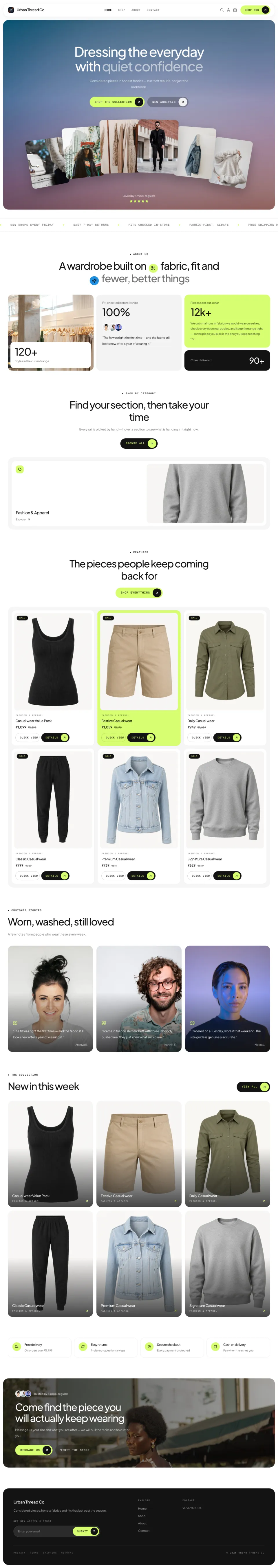 Apparel · Zephyr full website preview