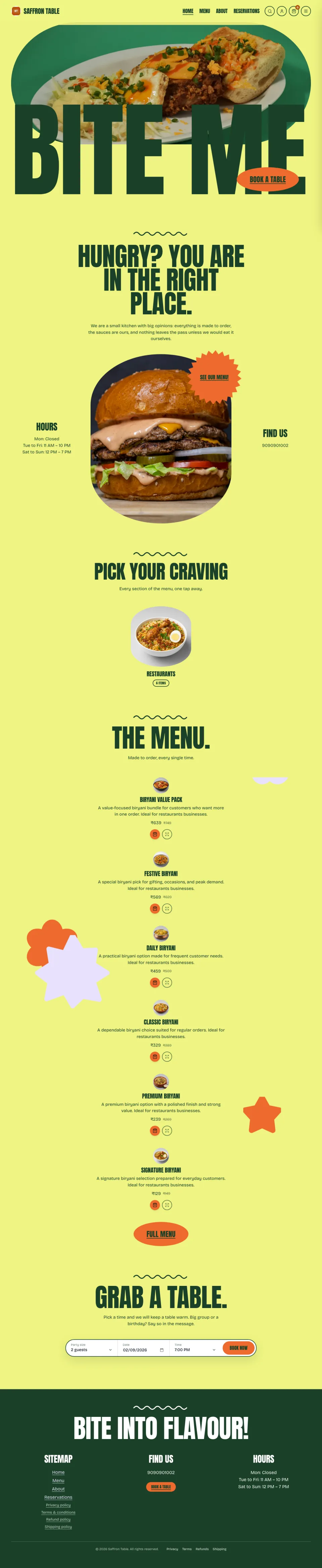 Restaurant · Zest full website preview