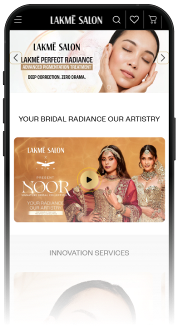 Salon storefront shown on a mobile phone